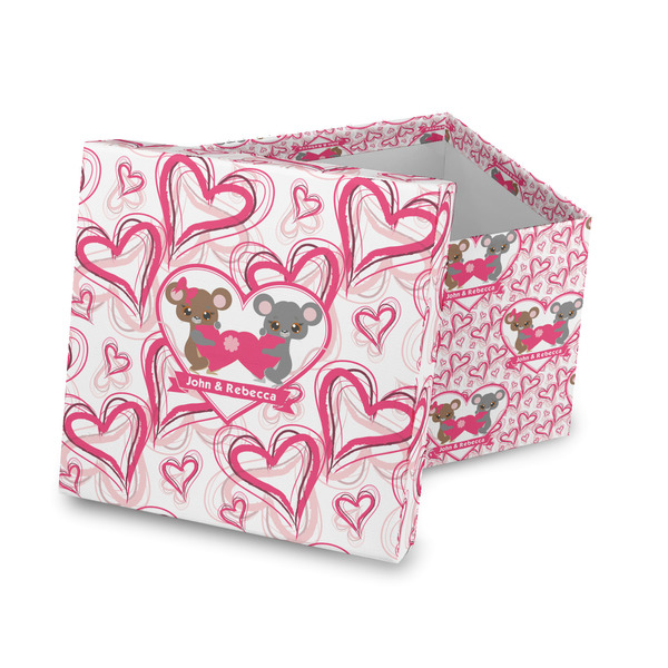 Custom Valentine's Day Gift Box with Lid - Canvas Wrapped (Personalized)