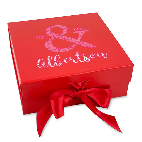 Custom Valentine's Day Gift Box with Magnetic Lid - Red (Personalized)