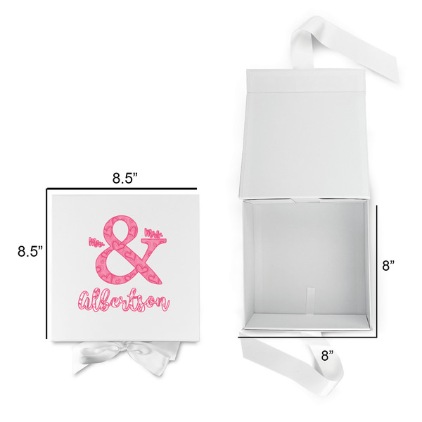 Valentine's Day Gift Boxes with Magnetic Lid - White - Open & Closed