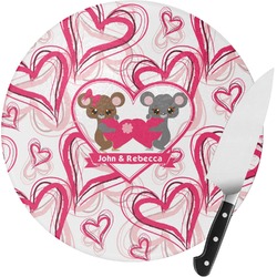 Valentine's Day Round Glass Cutting Board (Personalized)