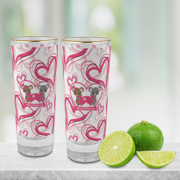 Valentine's Day Glass Shot Glass - 2 oz - LIFESTYLE