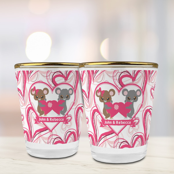 Valentine's Day Glass Shot Glass - with gold rim - LIFESTYLE