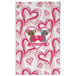 Valentine's Day Golf Towel - Poly-Cotton Blend - Large w/ Couple's Names