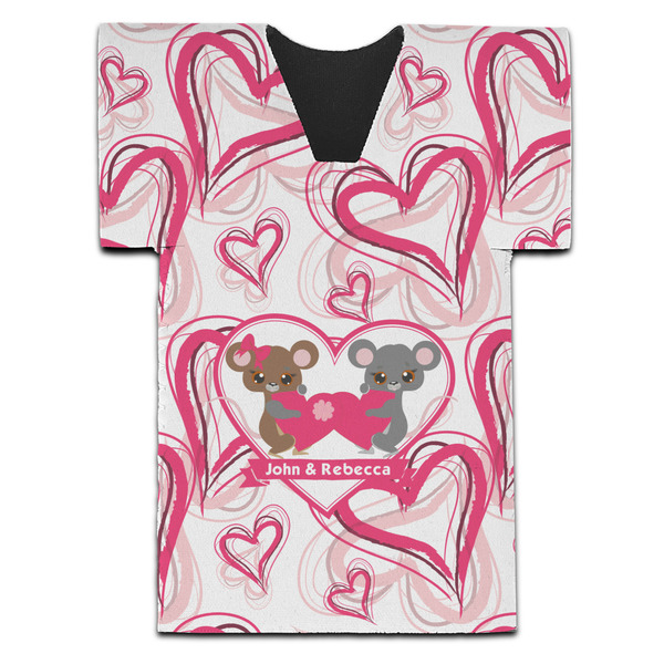 Valentine's Day Jersey Bottle Cooler - Set of 4 - FRONT (flat)