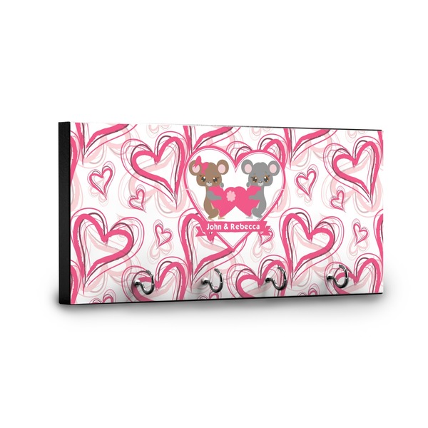 Valentine's Day Key Hanger - Front View with Hooks