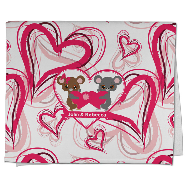 Custom Valentine's Day Kitchen Towel - Poly Cotton w/ Couple's Names