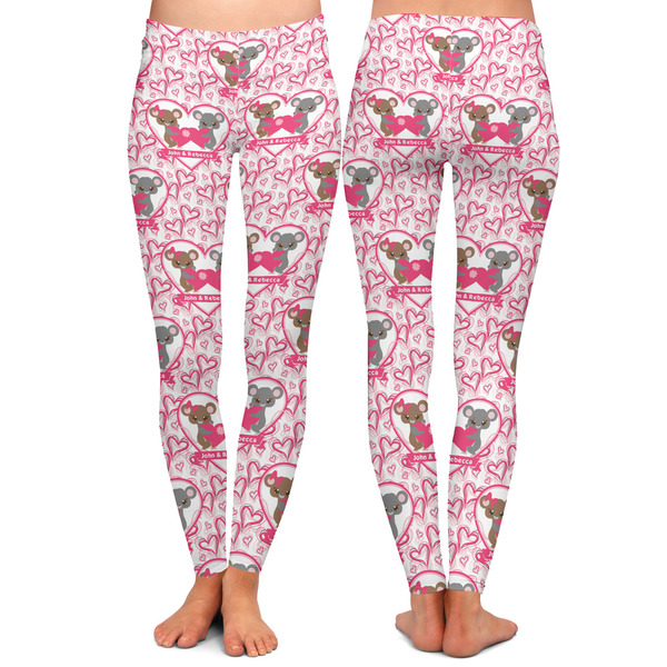 Valentine's Day Ladies Leggings - Front and Back