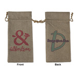 Valentine's Day Large Burlap Gift Bag - Front & Back (Personalized)
