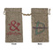 Valentine's Day Large Burlap Gift Bags - Front & Back