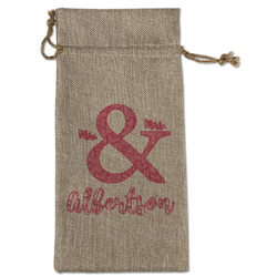 Valentine's Day Large Burlap Gift Bag - Front (Personalized)