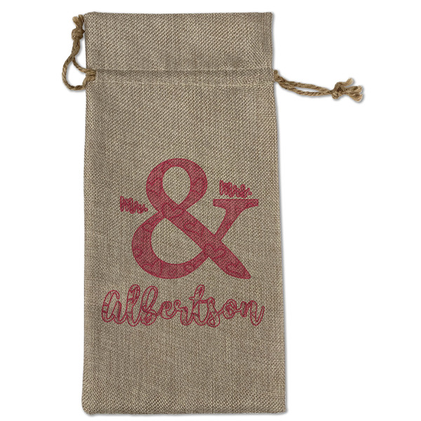 Valentine's Day Large Burlap Gift Bags - Front