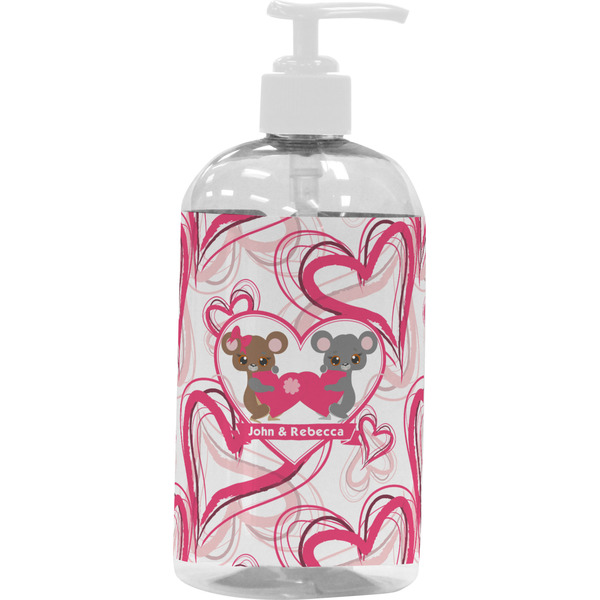 Custom Valentine's Day Plastic Soap / Lotion Dispenser (16 oz - Large - White) (Personalized)
