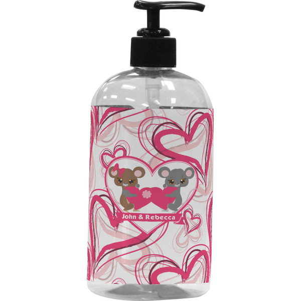 Custom Valentine's Day Plastic Soap / Lotion Dispenser (16 oz - Large - Black) (Personalized)
