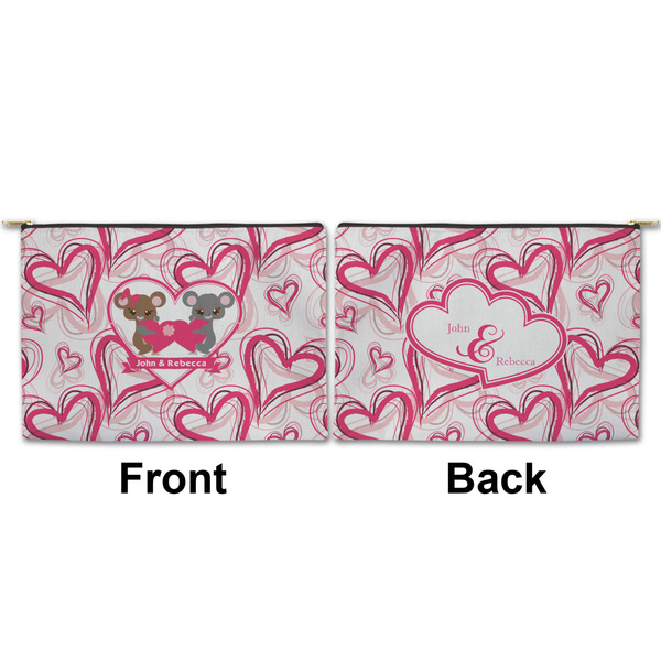Valentine's Day Large Zipper Pouch Approval (Front and Back)