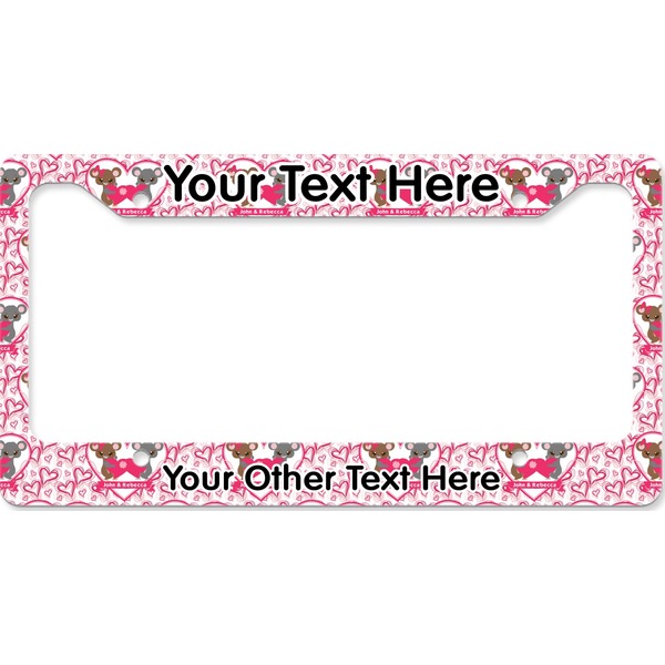 Custom Valentine's Day License Plate Frame - Style B (Personalized)