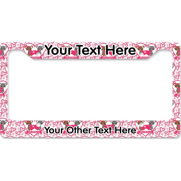 Custom Valentine's Day License Plate Frame - Style B (Personalized)