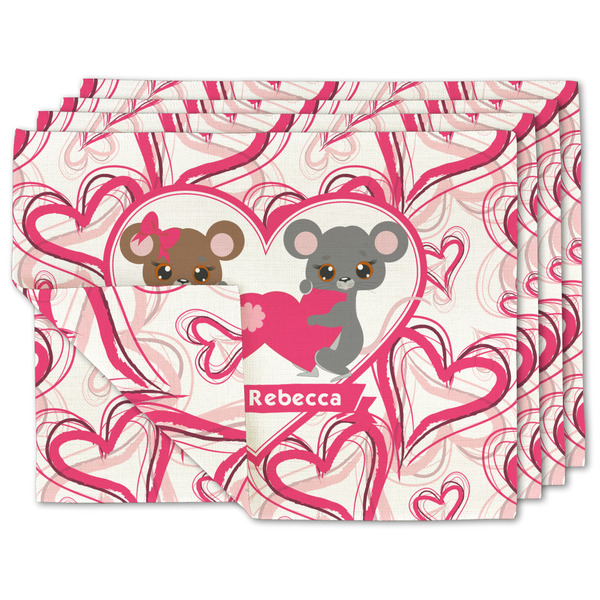 Custom Valentine's Day Linen Placemat w/ Couple's Names