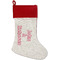 Valentine's Day Linen Stockings w/ Red Cuff - Front