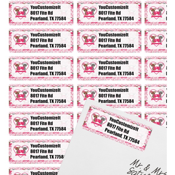 Valentine's Day Mailing Label on Envelope - Multiple Labels
