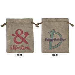 Valentine's Day Medium Burlap Gift Bag - Front & Back (Personalized)