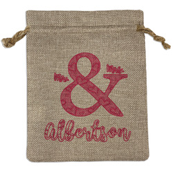 Valentine's Day Medium Burlap Gift Bag - Front (Personalized)