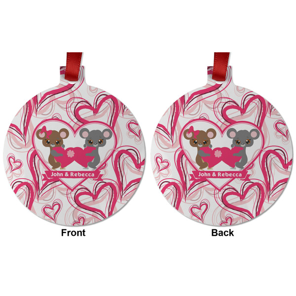 Valentine's Day Metal Ball Ornament - Front and Back