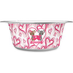 Valentine's Day Stainless Steel Dog Bowl - Large (Personalized)