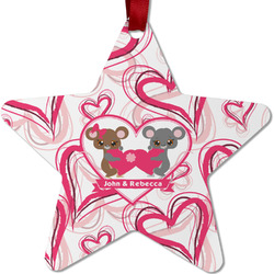 Valentine's Day Metal Star Ornament - Double Sided w/ Couple's Names