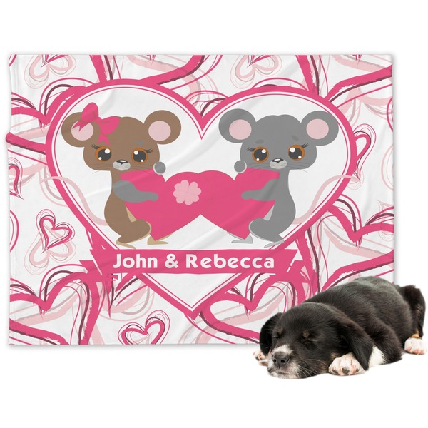 Custom Valentine's Day Dog Blanket - Large (Personalized)