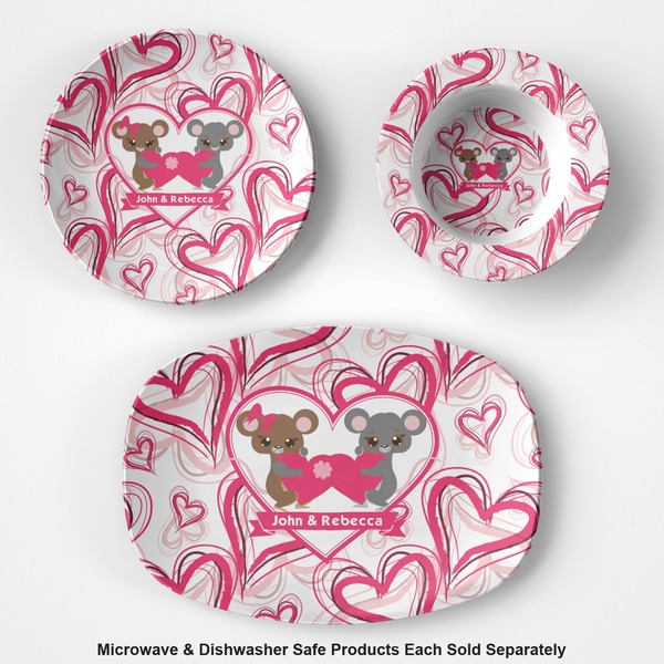 Valentine's Day Microwave & Dishwasher Safe CP Plastic Dishware - Group