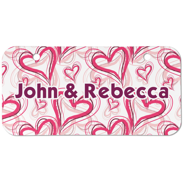 Custom Valentine's Day Mini/Bicycle License Plate (2 Holes) (Personalized)