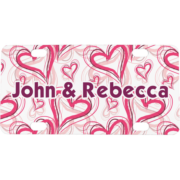 Custom Valentine's Day Mini / Bicycle License Plate (4 Holes) (Personalized)