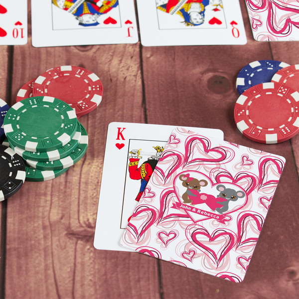 Valentine's Day On Table with Poker Chips