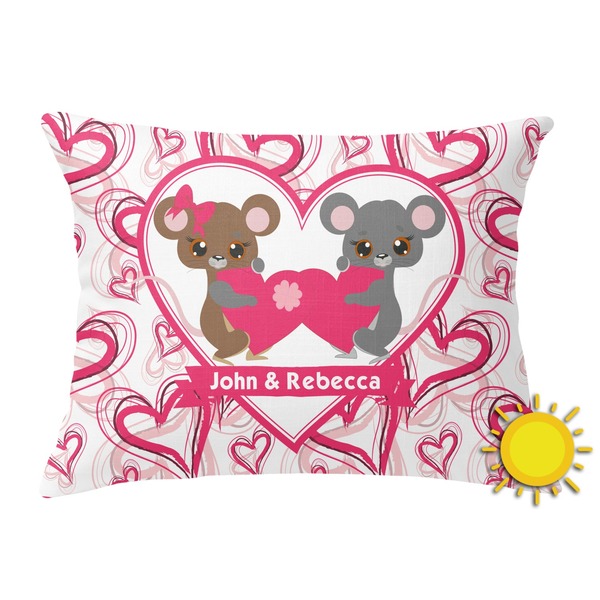 Custom Valentine's Day Outdoor Throw Pillow (Rectangular) (Personalized)