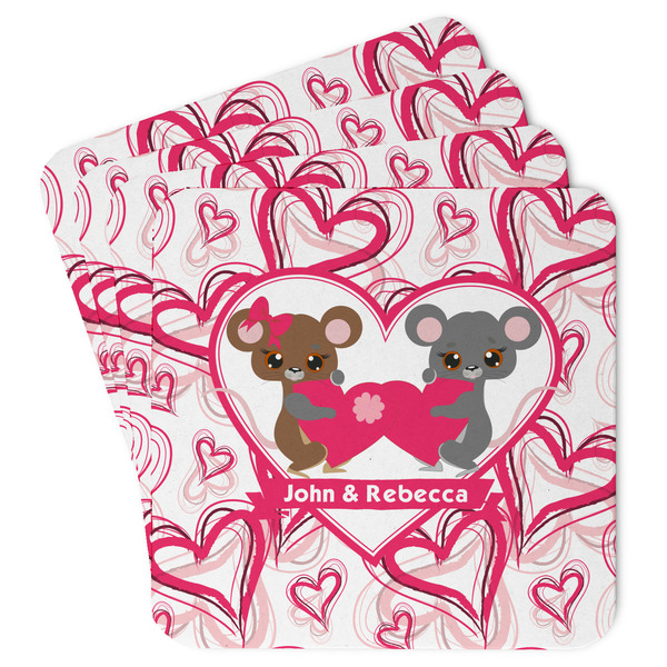 Custom Valentine's Day Paper Coasters w/ Couple's Names