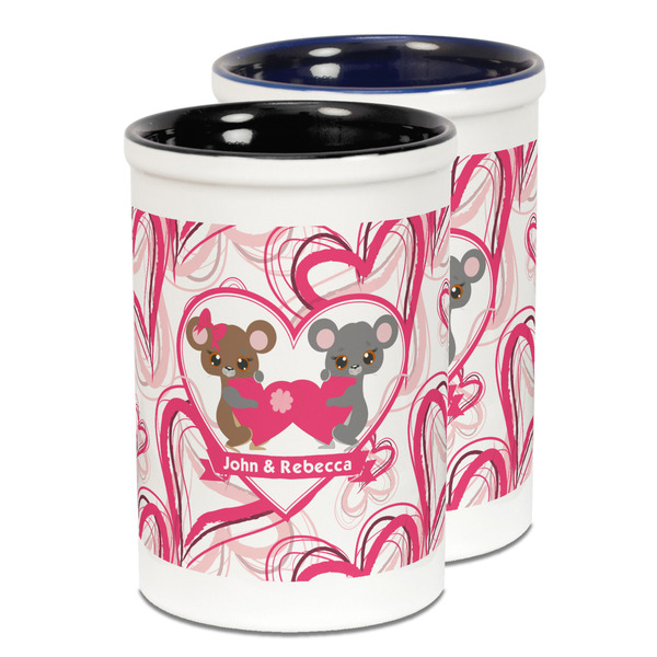 Custom Valentine's Day Ceramic Pencil Holder - Large