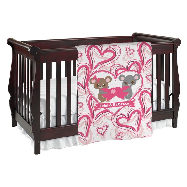 Custom Valentine's Day Baby Blanket (Single Sided) (Personalized)