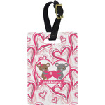 Valentine's Day Plastic Luggage Tag - Rectangular w/ Couple's Names