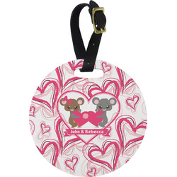 Valentine's Day Plastic Luggage Tag - Round (Personalized)
