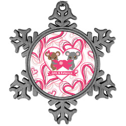 Valentine's Day Vintage Snowflake Ornament (Personalized)