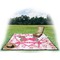 Valentine's Day Picnic Blanket - with Basket Hat and Book - in Use