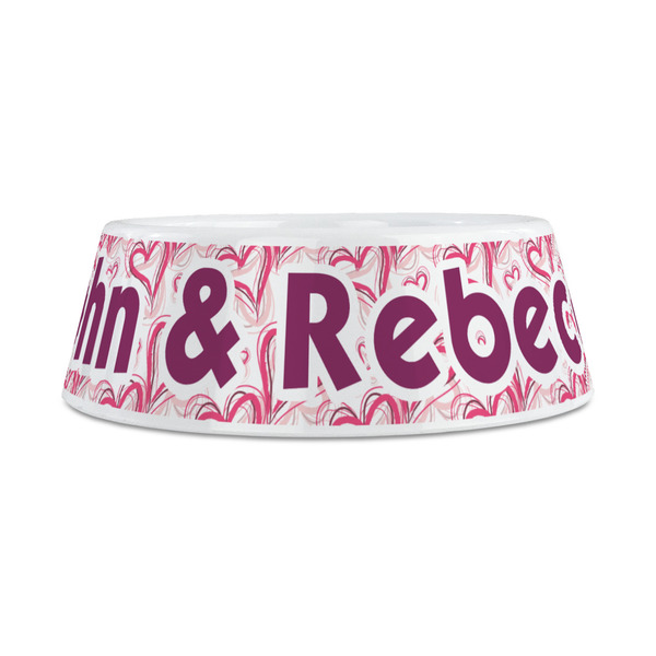Valentine's Day Plastic Dog Bowls - Medium - FRONT