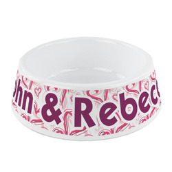 Valentine's Day Plastic Dog Bowl - Small (Personalized)