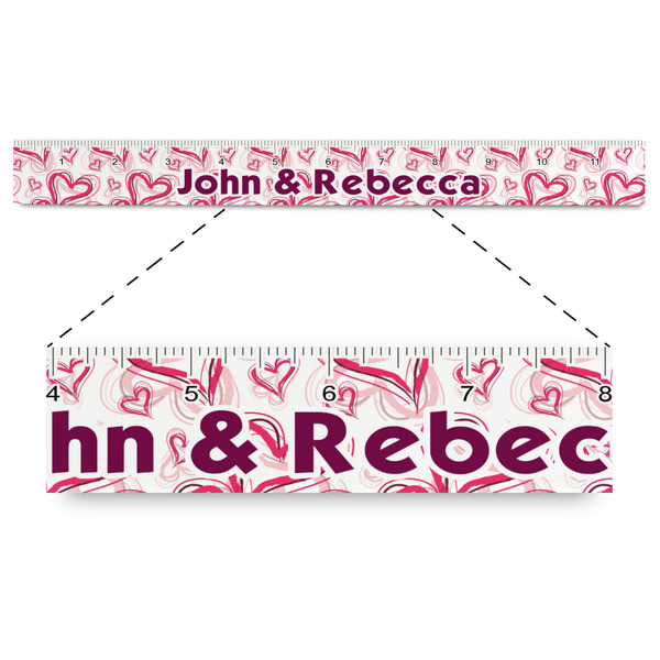 Custom Valentine's Day Plastic Ruler - 12" (Personalized)
