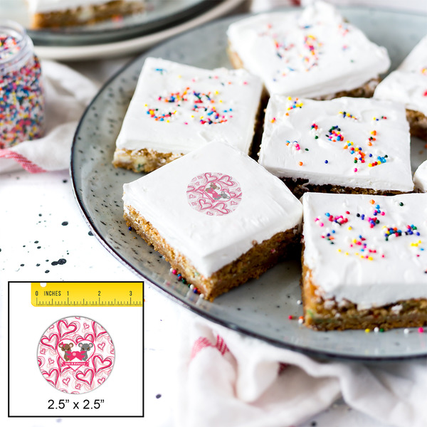 Valentine's Day Printed Icing Circle - Medium - In Context