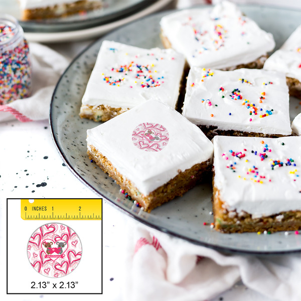 Valentine's Day Printed Icing Circle - Small - In Context