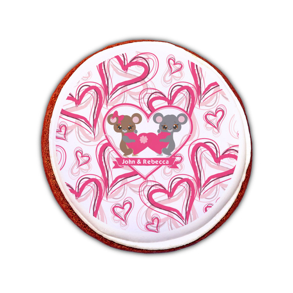 Valentine's Day Printed Icing Circle - Small - On Cookie