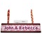 Valentine's Day Red Mahogany Nameplates with Business Card Holder - Straight