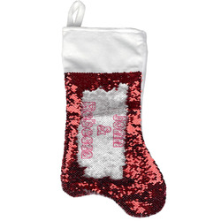 Valentine's Day Reversible Sequin Stocking - Red (Personalized)