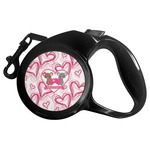 Valentine's Day Retractable Dog Leash - Medium (Personalized)